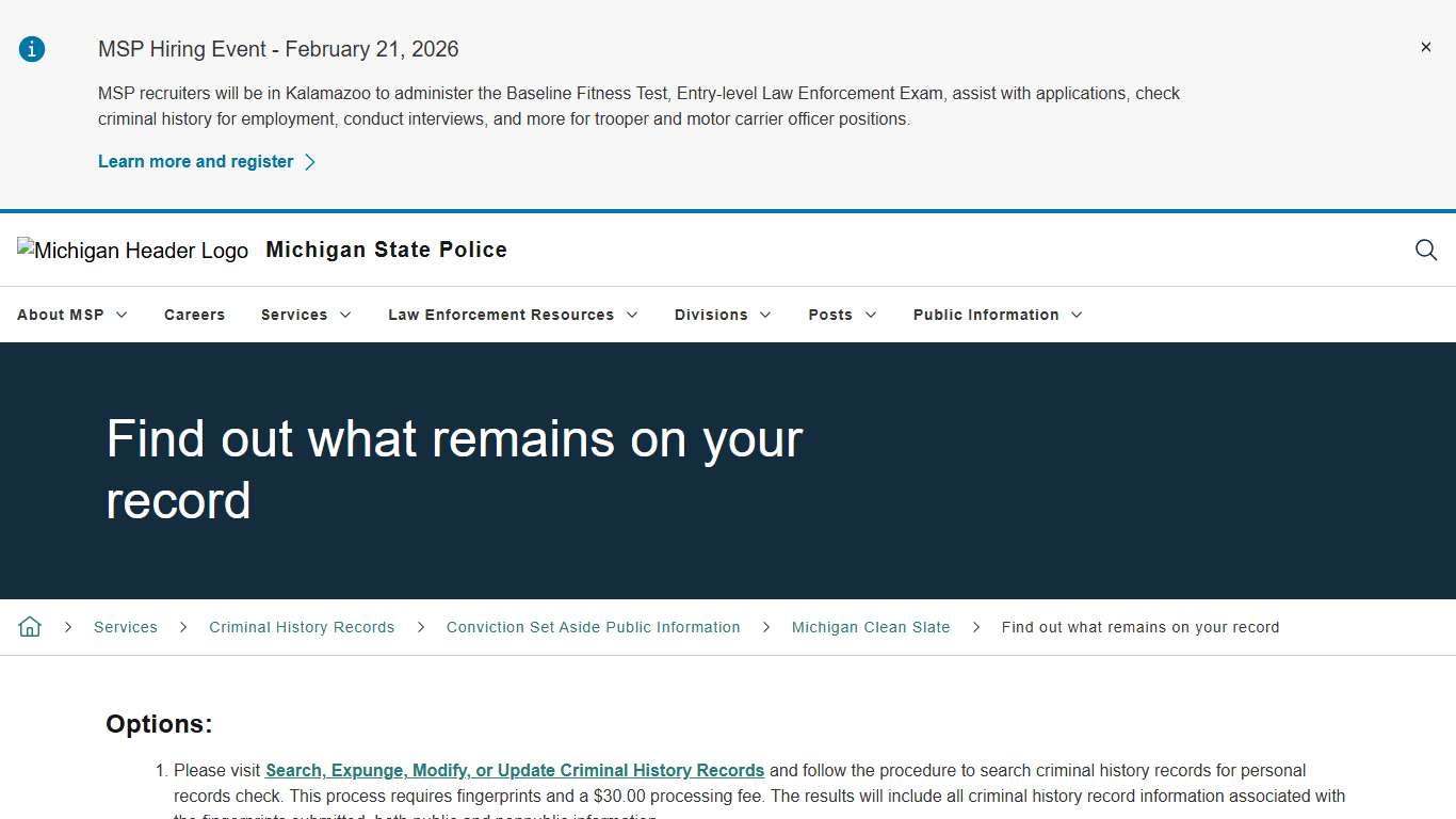 Find out what remains on your record